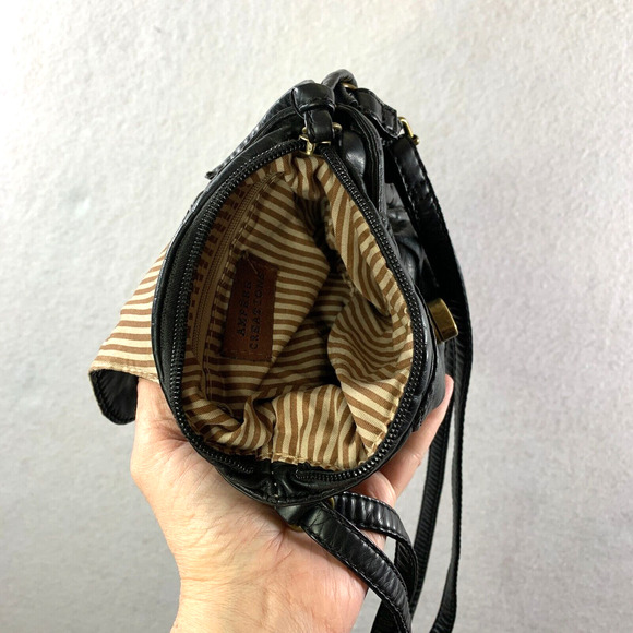 Womens Y2K Micro Purse Black Soft Vegan Leather Crossbody Option Side Pockets - Picture 8 of 16